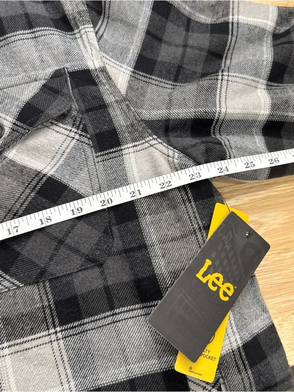Lee Men’s Sherpa Lined Black/grey Plaid Button Up Shirt Jacket Size L NEW $70